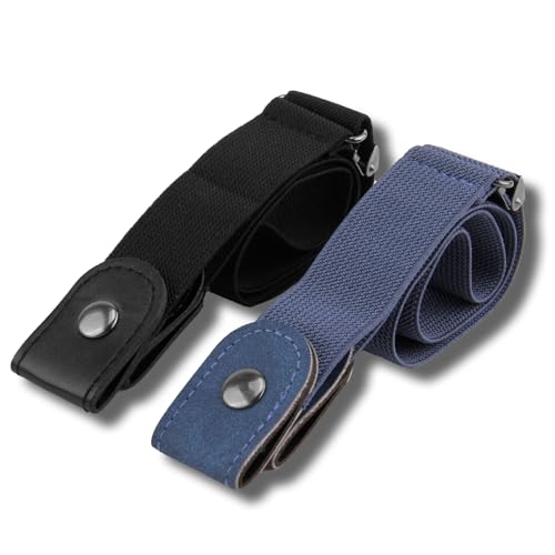 2pcs Cinturón Elástico Sin Hebilla Para Mujer, Cinturones Para Mujer Cinturón Elástico Sin Hebilla Para Hombres, Cinturon Elastico Hombre, Cinturones Hombre Elasticos, Ajustables, Cómodos Y Versátiles