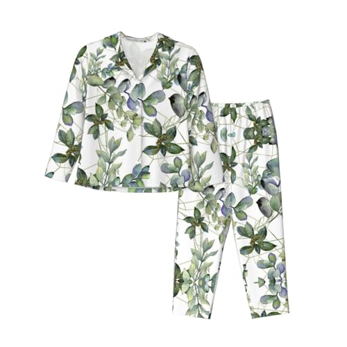 Pyjama 2 pièces vert eucalyptus pour des soirées cocooning