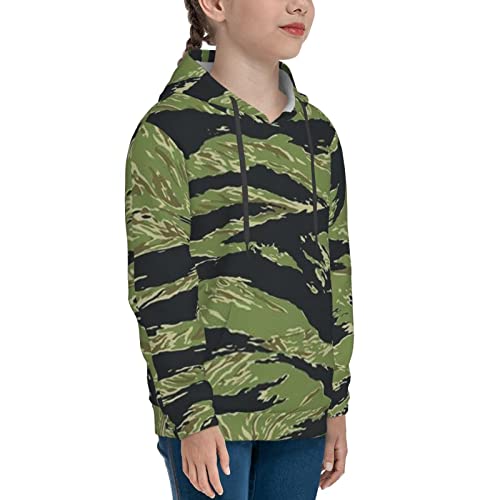 Bikinsex Youth Vietnam Tiger Stripe Camo Hoodies Soft Hooded Pullover Sweatshirts For Girls Boys #TOP2