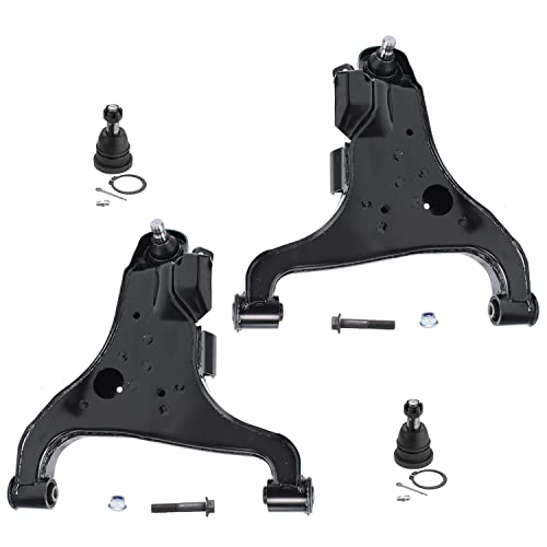 Image of Detroit Axle - Front Lower Control Arm & Ball Joint, Inner Outer Tie Rod Replacement for 2004-2010 Infiniti QX56 - [2005-2015 Nissan Armada] - 2004-2015 Titan - 10pc Set