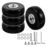 Abaodam Kit de Ruedas de Repuesto para Maletas 50 Mm con Rodamientos de Bolas, 4 Unidades de Ruedas Giratorias Silenciosas de Goma para Equipaje de Viaje, Duraderas y Fáciles de Instalar