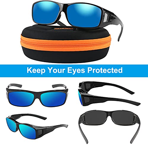 Fit Over the Glass Sunglasses Warp Around OverSized Polarized Sun Glasses UV Protection4