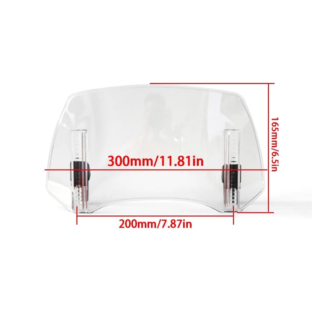 Spoiler di estensione del parabrezza for moto, deflettore dell'aria del parabrezza for Suzuki VS 600 800 DL650 DL1000 DL250 V-STROM 650 1000 XT(A Large Transparent)
