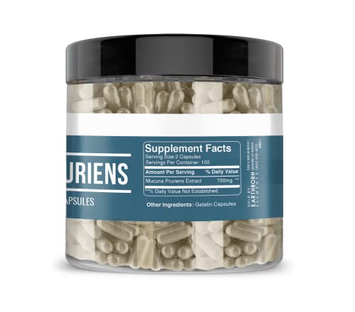 Earthborn Elements Mucuna Pruriens Extract, 200 Capsules, No Additives Or Fillers #TOP2