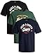 Produktbild JACK & JONES Herren T-Shirts im 3er-Set Multipack S-7XL (Slim Fit Mix 3, XXL)