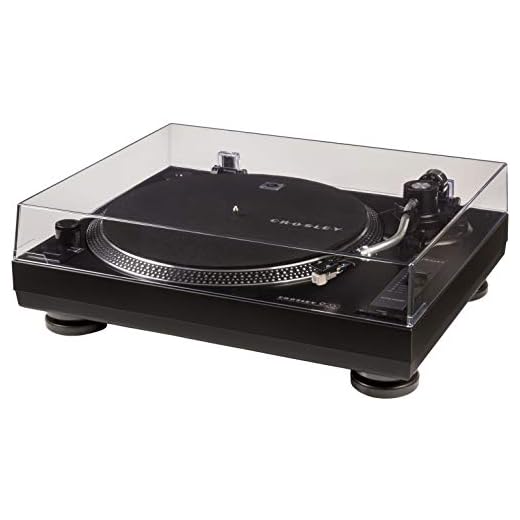 Crosley C200A-BK Direct-Drive Turntable Record Player with S-Shaped Tone Arm, Black