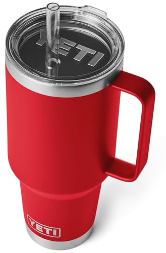 YETI Rambler Trinkbecher Mit Trinkhalmdeckel, Rescue Red, 42 oz (1,2 l) – Ansicht 1