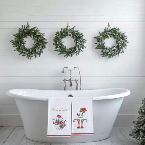 HunnmingRe Snow 4 Pcs Large Christmas Bath Towels for Bathroom 28\" x 16\" Christmas Bath Hand Towel Xmas Bathroom Decoration for Holiday Seasonal Xmas Winter Decor Kitchen Farmhouse (Stylish) - Thumbnail 6