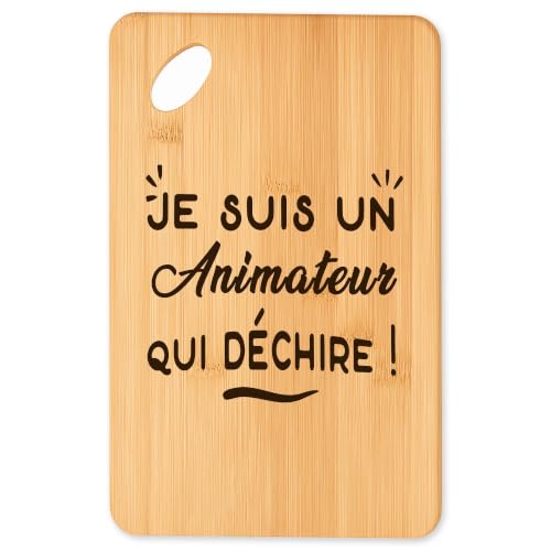 Planche à découper Animateur en bambou naturel pour cuisine et plateau apéro convivial - 2