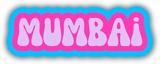 Mumbai Travel Sticker, Multiple Colors, Vinyl Laptop Water Bottle Sticker, Places I've Been, Trendy Luggage Decal, Vintage Travel Inspired (Cotton Candy)