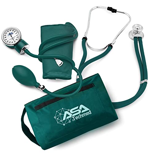 Asa Techmed Dual Head Sprague Stethoscope And Sphygmomanometer Manual Blood Pressure Cuff Set With Case, Gift For Medical Students, Doctors, Nurses, Emt And Paramedics, Hunter Green #TOP3