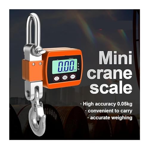 Heavy Duty Portable Digital Crane Scale, 500Kg/300Kg LCD Backlight Hanging Scale, Unit Change & Zero Function for Construction, Travel, Fishing & Industrial Use