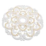 VILLFUL Medaglione da Soffitto Classico in Plastica Leggera 31 Cm, Piastra Copri Plafoniera Decorativa Stile Europeo Intagli Floreali, Anello per Lampadari e Ventilatori da Soffitto,