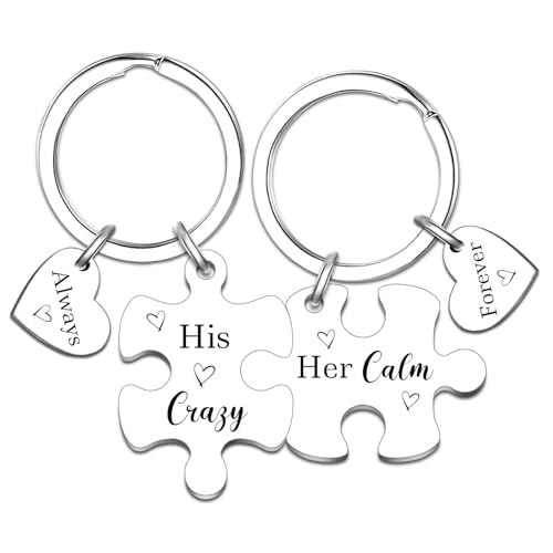 His And Hers Gifts Matching Keychains for Couples Husband Wife