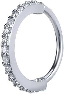 Piercing Argola Cravejada Prata 925 8mm Torção Nariz Orelha