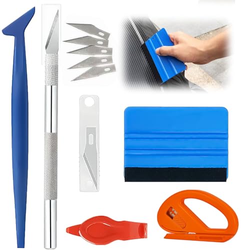 10 PCS Vinyl Wrap Tools Kit Professional Wallpaper Installation Kit with Felt Squeegee Trimmer Cutter and Bubble Smoother for Car Wrapping Window Tint Wall Decals