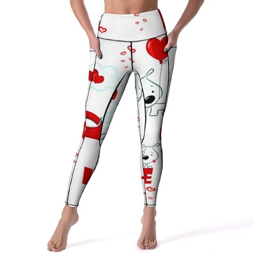 Legging yoga ballon chien pour femmes pantalon sport fitness taille haute