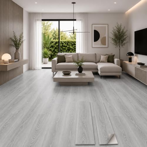 Pavimentos Arquiservi - Suelo Vinílico Autoadhesivo PVC -【2,5 m²】- Grosor 2mm - Diseño Roble Gris - Gran Durabilidad y Resistente al Agua - Fácil Mantenimiento