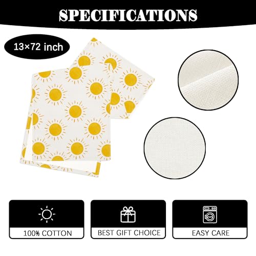 Summer Table Runner First Trip Around The Sun Decorations Here Comes The Son Baby Shower Decor Yellow Sunshine Sun Table Cover Summer Decorations for Simple Life Home Party