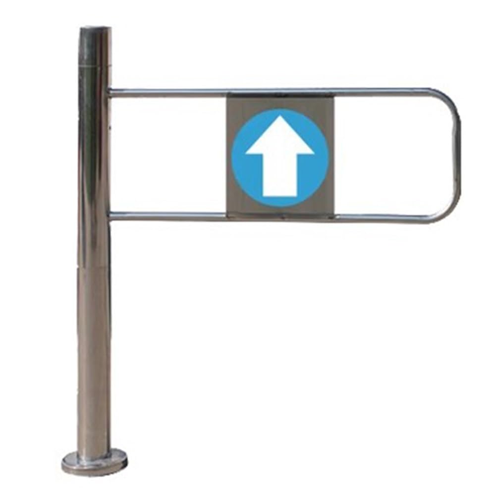 Puerta oscilante de metal para seguridad de entrada de supermercado, puerta de cierre automático para almacén, uso industrial, biblioteca, tienda, puerta de seguridad (plata, L, 60 x 97 cm)