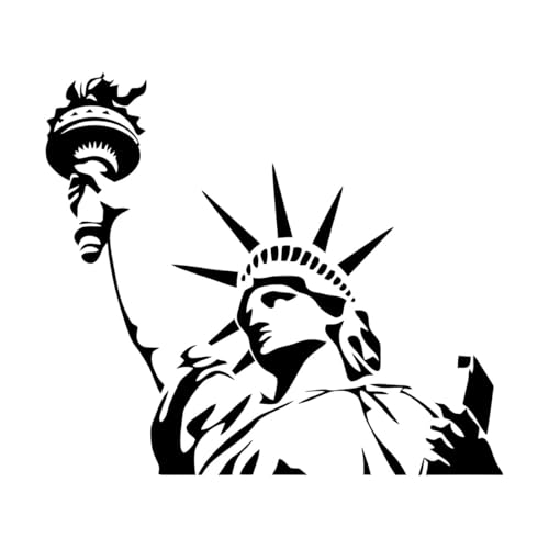 Stickers lettrage Statue de la Liberté, États-Unis, Femme, Statue de la Liberté 51x57.8cm Ne se décolle pas Noir