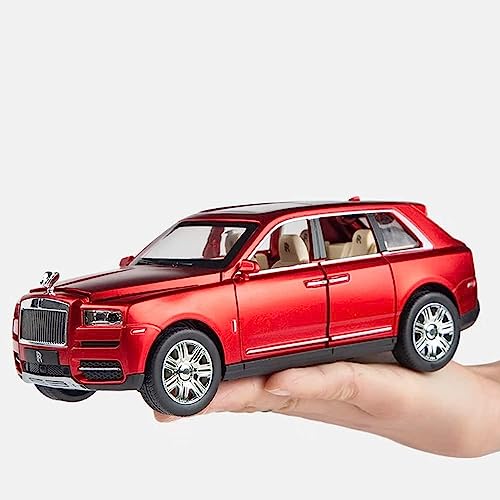 Image of 1:24 Rolls-Royce Cullinan Diecast Model Car Alloy Pull Back Toy Car with Sound & Light, Collectible Vehicle for Kids & Adults, Birthday Gift for Boys & Girls (Red)