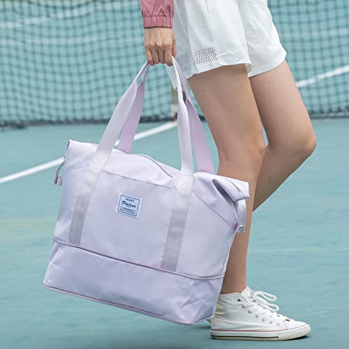 Expandable Purple Tote Duffel
