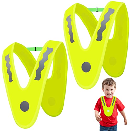 Leichte Warnweste Kinder,2 Stück V-Form Signalkragen...