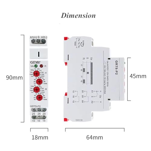Relais temporisé de sortie d'impulsion GRT8-P module rail DIN 16A 240V