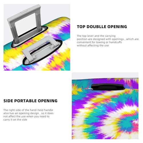 Rainbow Tie Dye Hand Draw Travel Luggage Cover Elastic Suitcase Protector Washable Baggage Covers For Trunk Case Fits 25-28 Inch Luggage4
