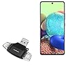 BoxWave Smart Gadget Compatible with Samsung Galaxy A71 5G – AllReader SD Card Reader, microSD Card Reader SD Compact USB for Samsung Galaxy A71 5G – Jet Black