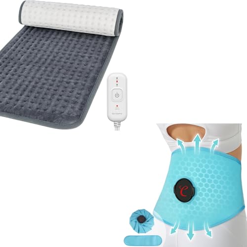 Comfytemp Heating Pad for Back Pain & Cramps Relief and Wearable Ice Pack for Lower Back with Extension Strap, FSA HSA Eligible, Cold Hot Using for Body