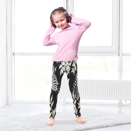 Bolaz Toddler Girls Leggings Printed Yoga Pants Leggings Zebra and Leaves for Kids4