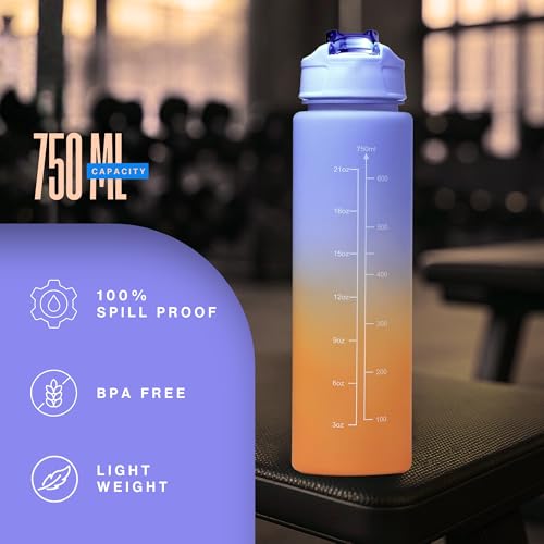 Image of United Colors of Benetton 3-in-1 Water Bottle Set, 2000ML + 750 ML + 300 ML Assorted Bottles, Leakproof Reusable Drinking Bottles with Multi-Lid Options, Durable Sports /Gym /Travel Bottle