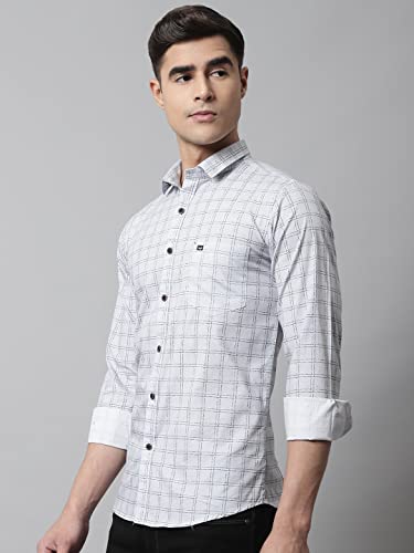 Image of Majestic Man Cotton Checkered Slim Fit Casual Shirt For Men