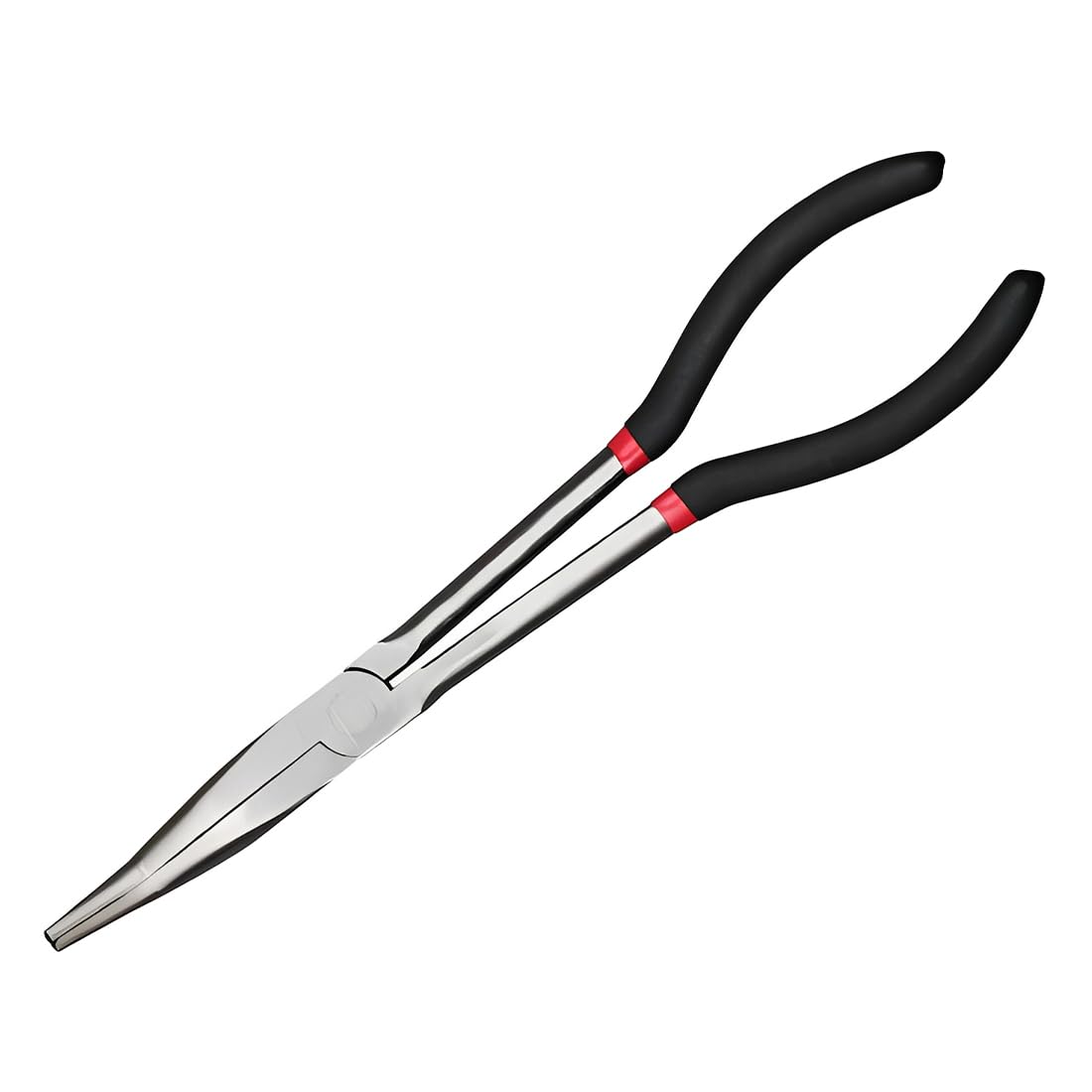 1 Pezzi Pinza Becchi Lunghi, 280mm Pinza a Becco Lungo Professionale, Manico Lungo Pinze a Becchi Lunghi Curvo a 25 Gradi in Acciaio al Carbonio per Spazi Stretti, Pesca e Gioielli (Nero)