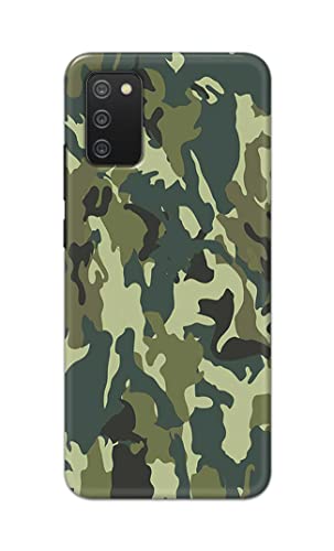 Image of Printed Hard Back Cover Case for Samsung Galaxy M02s | Samsung A02s | Samsung F02s | Samsung A03s Back Cover (Green Army Camouflage) -1803