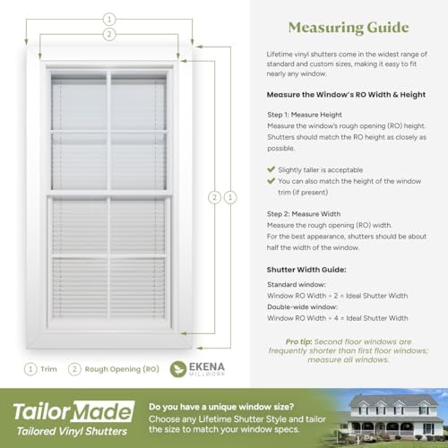 12"W x 39"H Lifetime Vinyl, Standard Cathedral Top Center Mullion, Open Louver Shutters, w/Installation Shutter-Lok's & Matching Screws (Per Pair), Black — view 13