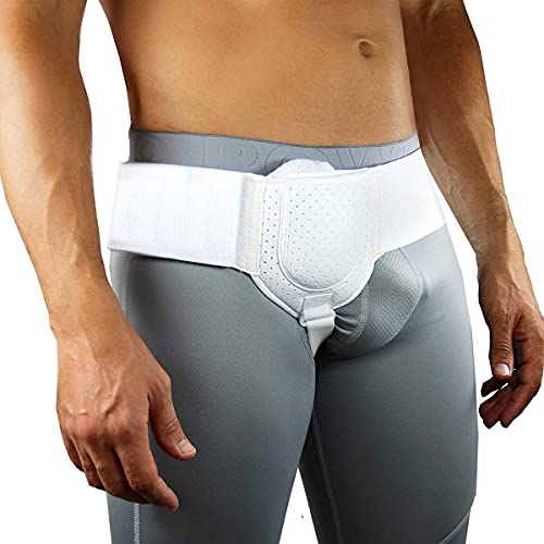 Hernia truss, Inguinal Hernia Belt For Men, Left or Right Side, Post Surgery Men's Inguinal Hernia Support Truss For Inguinal, Groin Hernias, Adjustable Waist Strap,86/110cm