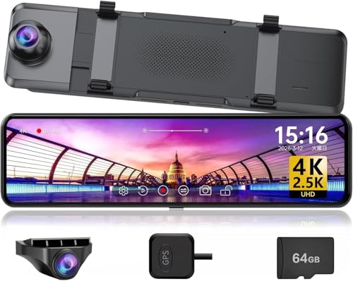 未使用 CHANGER DASH CAM MIRROR ミラー型ドラレコ V98 Amazon.co.jp: Changer ドライブレコーダー ミラー型 【前方4K／後方