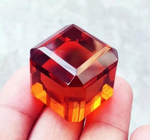 Brazilian Orange Topaz Cube Shape 100 Ct Certified Loose Gemstone Natural A+++2