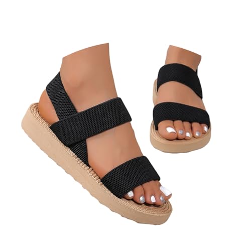 Sandalias de verano para mujer, zapatos abiertos, elegantes, cómodas, anchas, zapatos de verano, sandalias elásticas, sandalias descalzas, sandalias de cuerda de cáñamo, tacón de cuña, sandalias para Sandalias de verano para mujer, zapatos abiertos, elegantes, cómodas, anchas, zapatos de verano, sandalias elásticas, sandalias descalzas, sandalias de cuerda de cáñamo, tacón de cuña, sandalias para