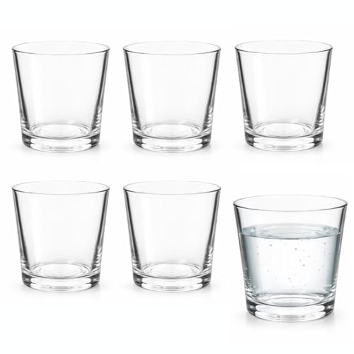 Generico Set di Bicchieri da Acqua in Vetro Trasparente 6-12 Pezzi – Bicchieri Resistenti e Lavabili – Perfetti per Acqua, Bibite e Cocktail – Design Classico (6)