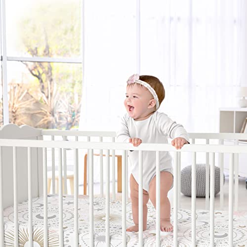 Blush Pink, Gold, Grey And White Star And Moon Baby Or Toddler Fitted Crib Sheet For Celestial Collection By Sweet Jojo Designs #TOP1