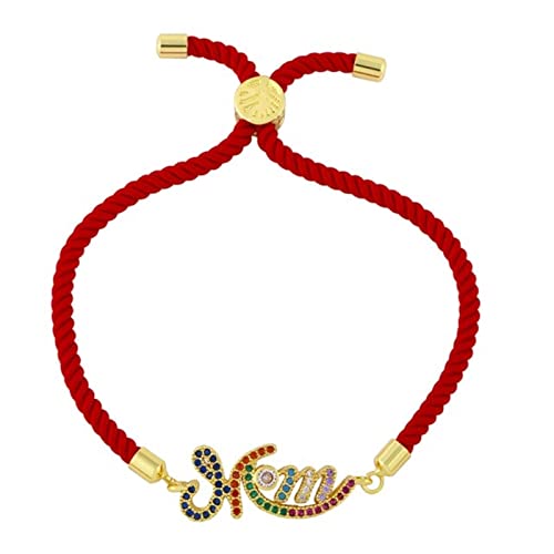 Corde rouge femme cz cubique zircone bracelet pour look quotidien