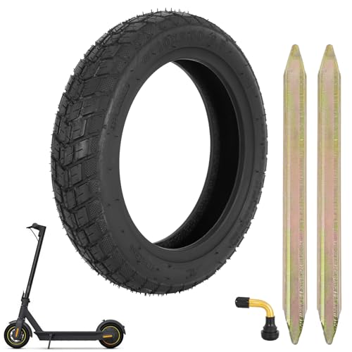 10 Inch Tyre 10x2.5 60/70-6.5 Vacuum Outer Tire Fit for Segway Ninebot Max G2 G30P G30LP G30D Electric Scooter Tubeless Front Rear Tyre with Lever and Value