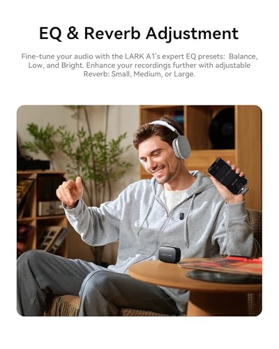 Image of Hollyland Wireless Magnetic Mini Microphone: Lark A1 Mini Duo Wireless Mic for iPhone15 /16 /iPad /Android Smartphone with 3-Lv Noise Cancel, 200m Transmission for YouTube Podcast Vlog Content Creation