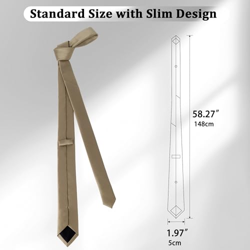 Image of Landisun Black Tie Men Women Solid Skinny Ties Slim Ties Satin Tie