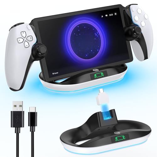 Charging Stand for PS Portal Remote Player, PS Portal Charging Dock with Light Modes, PS Portal Stand Charger, Portal Dock Station with Magnetic Connector, PS Portal Holder Base PSP Consoles