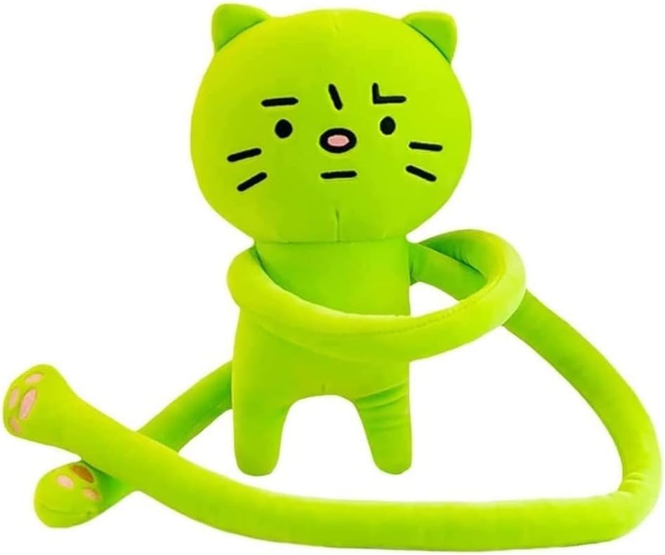 Kawaii Juguete de Peluche Gato de brazos largos Relleno Gatito verde Bolsa de peluche Juguete, Ansiedad Gatito Peluche Monedero Forma de gato lindo Monedero de felpa Gatito tierno Animales Gatito Muñe